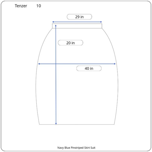 Tenzer Navy Blue Pinstriped Skirt Suit in Size 8/10 - Picture 9 of 9